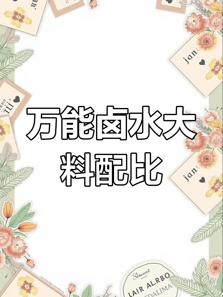 通用型万能卤水配方解析