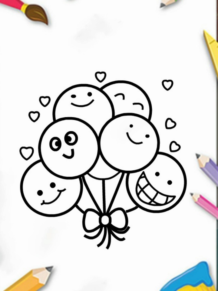 气球简笔画 超简单一看就会