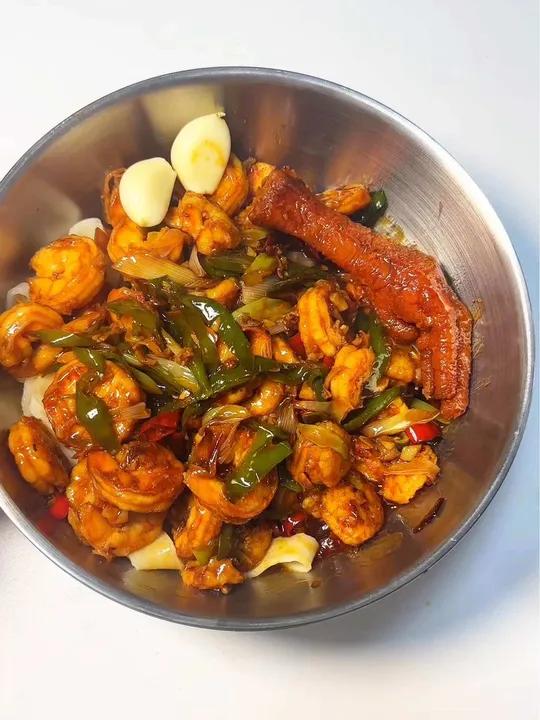 沉浸式拌面之麻辣虾仁 拌面 河南烩面 每日美食分享 无辣不欢