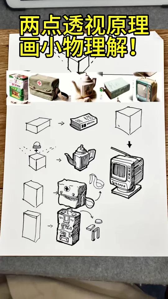 两点透视怎么理解?画小物!