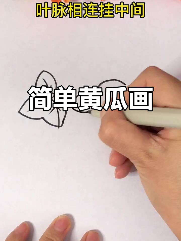 黄瓜与叶脉的简笔画,轻松学会!