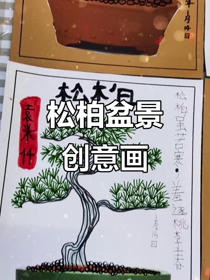 创意儿童画:松柏盆景,用纸笔打造自然之美