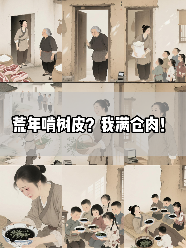 全村饿到啃树皮,我靠系统囤满肉!