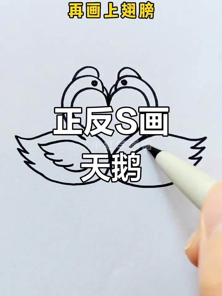 轻松学画正反“S”天鹅，简单又有趣