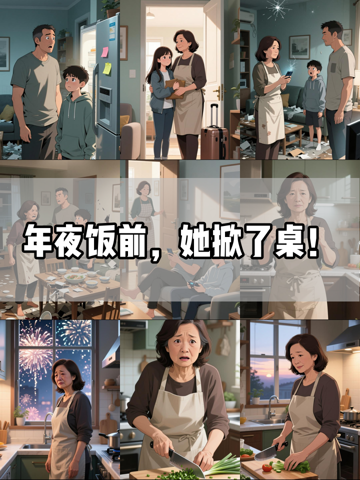全家等吃年夜饭时，老妈突然掀翻一桌菜！