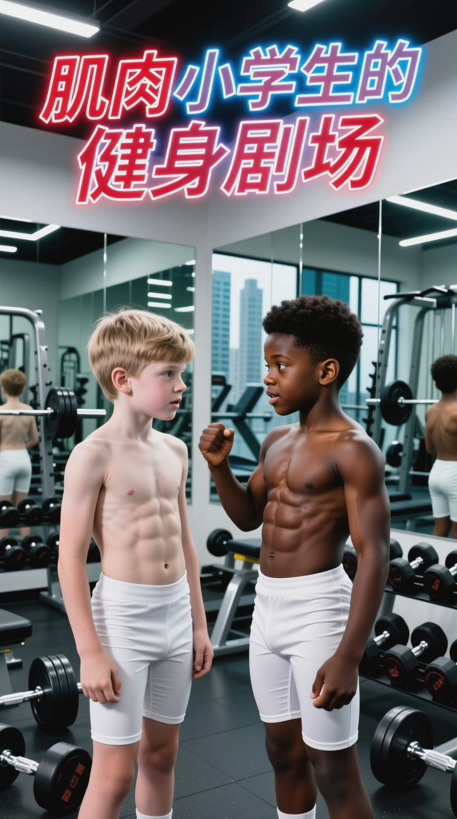 小学生肌肉展示与互动