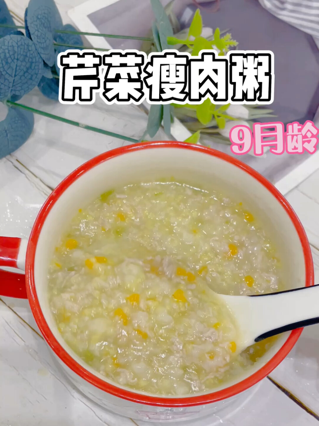 宝宝防便秘辅食来啦<芹菜瘦肉粥>