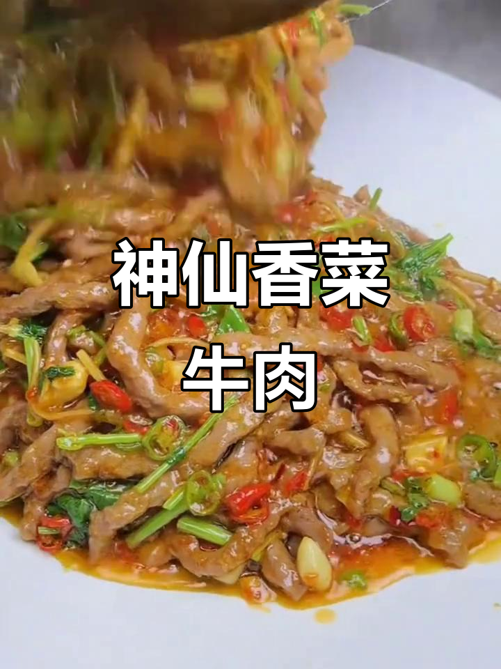 香菜牛肉丝，川菜经典搭配，鲜香爽辣让人停不下来