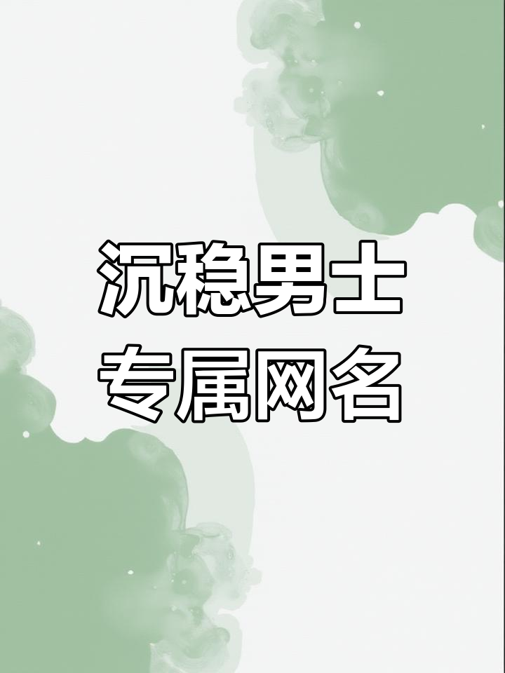 2024年男士网名精选,成熟稳重风格