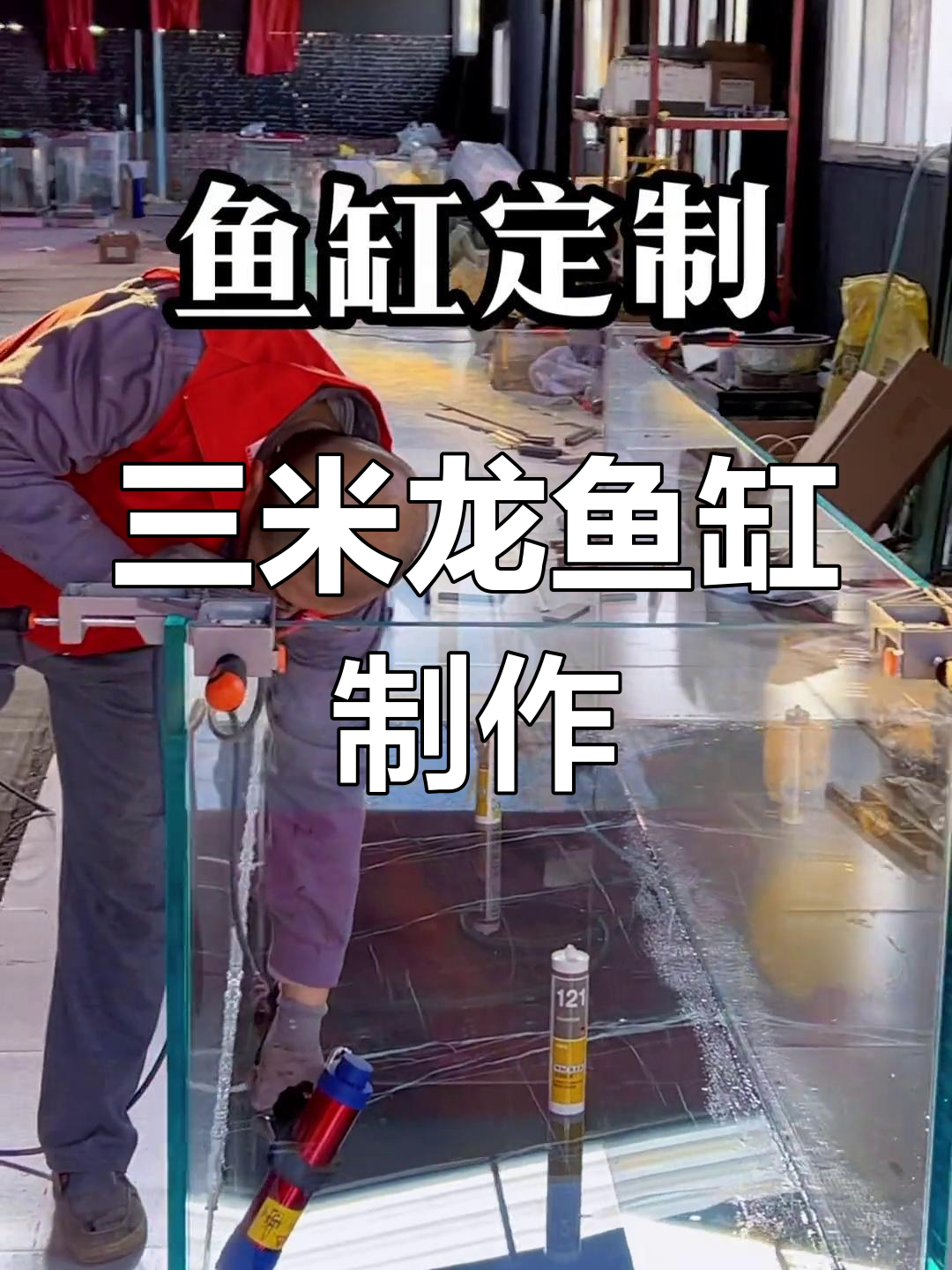 定制三米龙鱼缸,双层超白玻璃打造完美水质