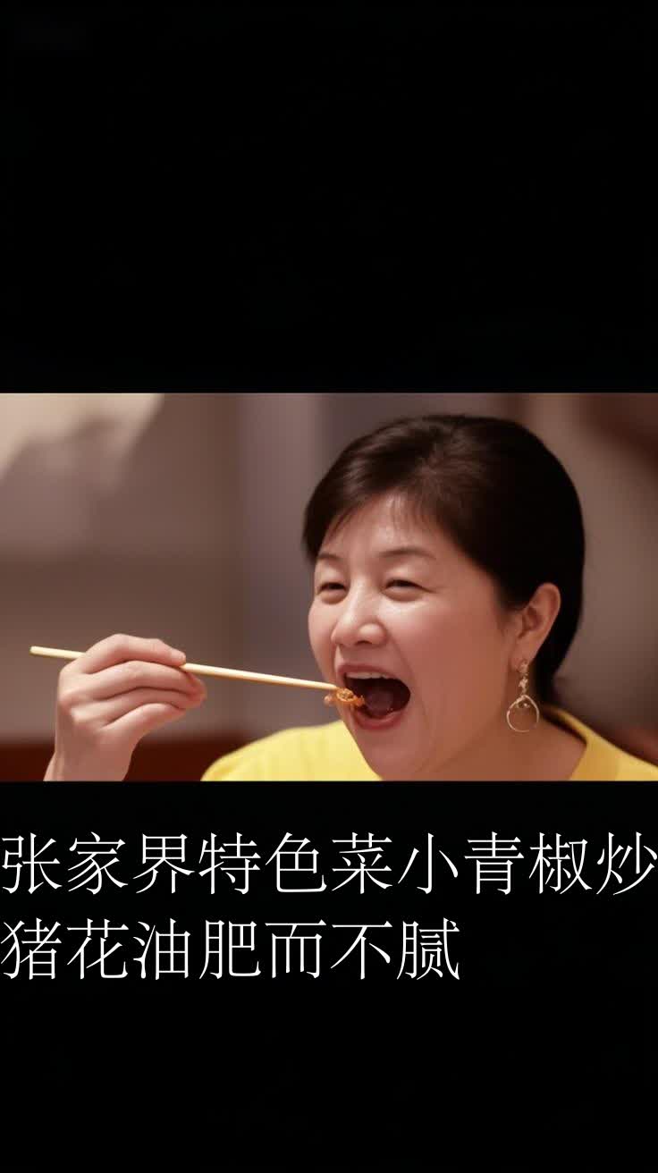 张家界特色菜小青椒炒猪花油肥而不腻