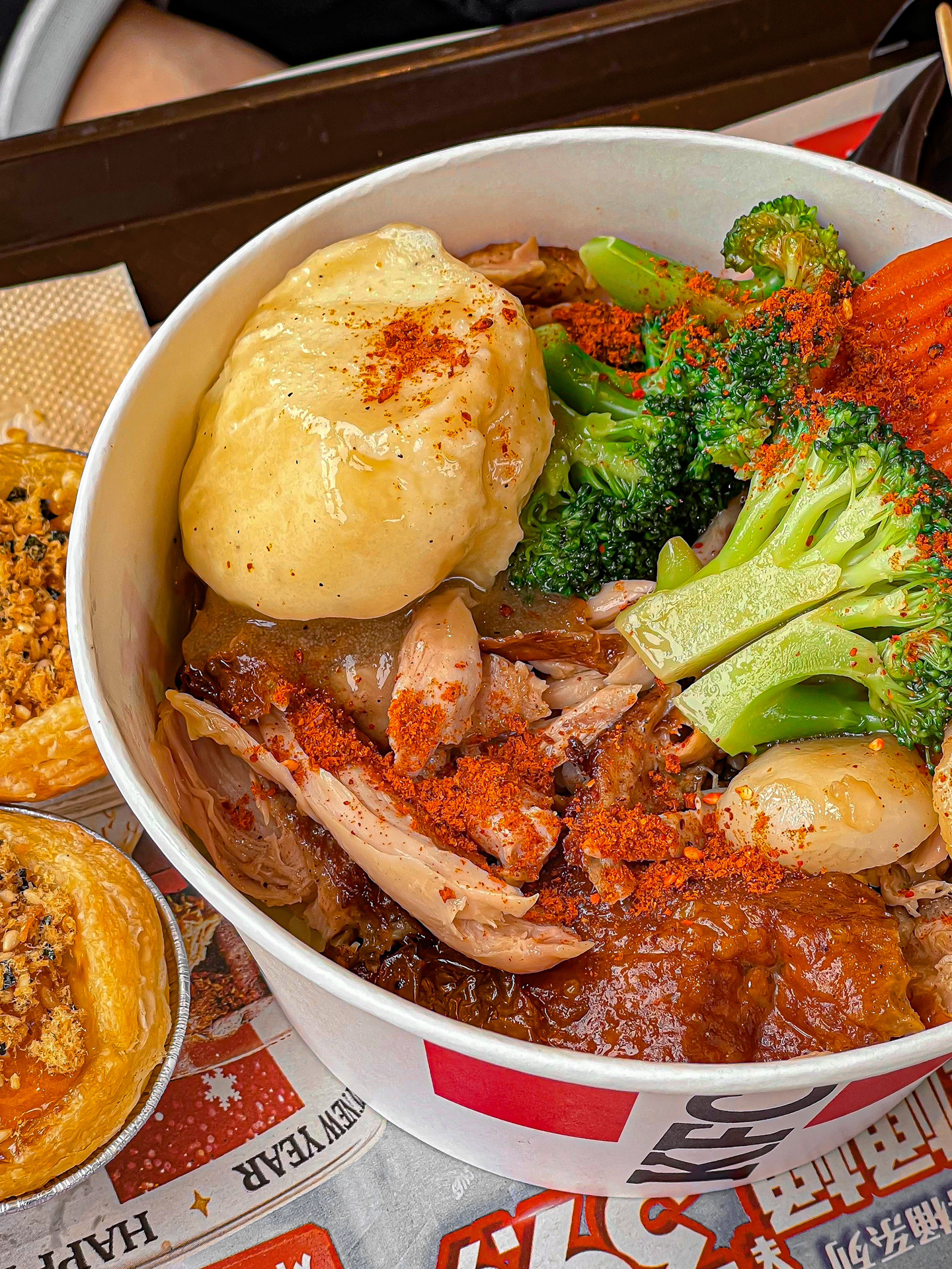 不骗人好好吃kfc土豆泥鸡腿饭!香出屏幕……