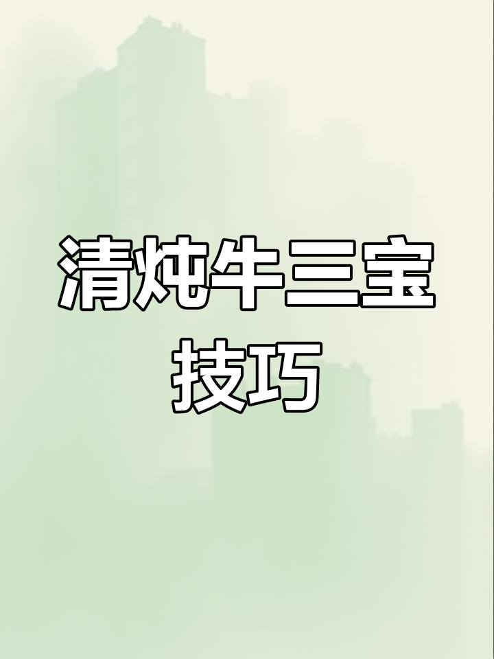牛三宝炖汤秘诀,教你如何做最正宗的清汤