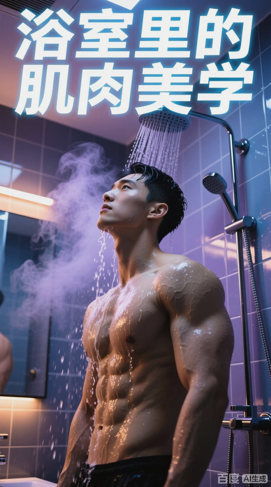 浴室里的肌肉男日常