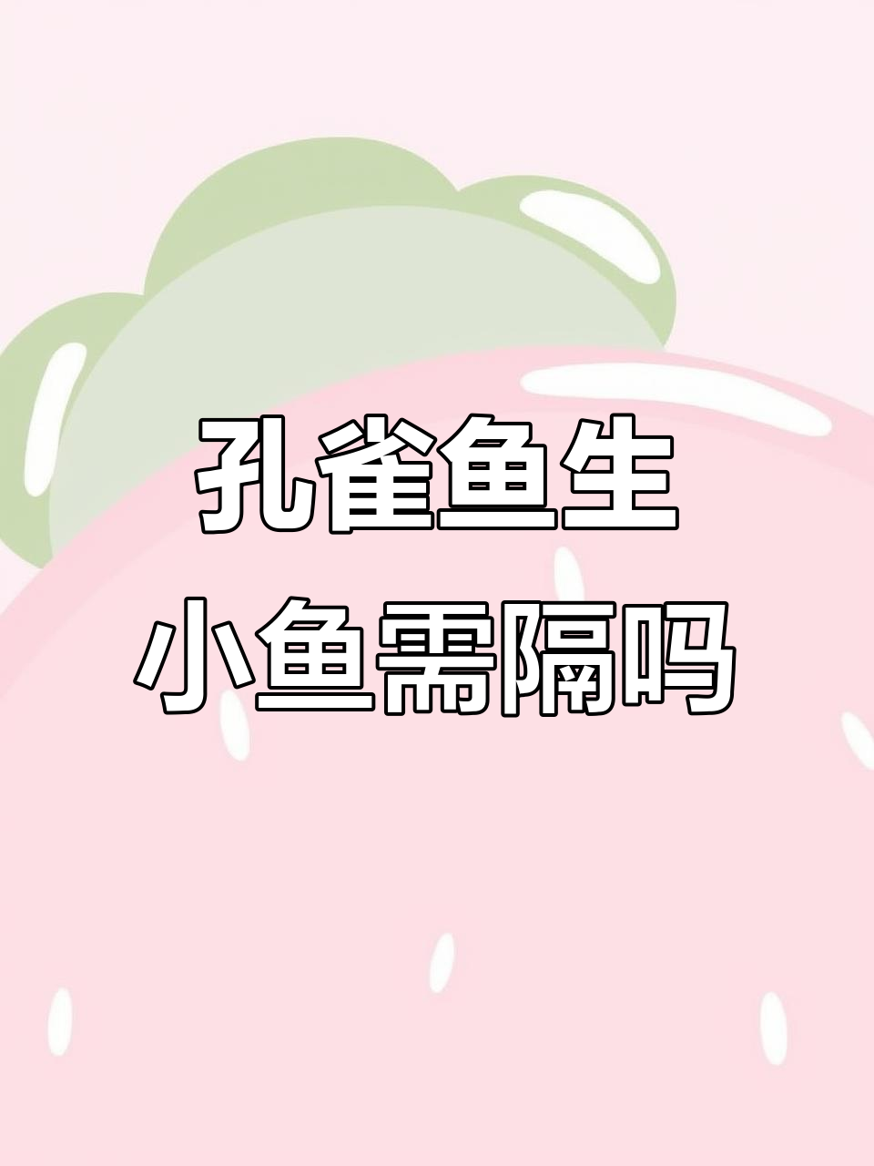 孔雀鱼生小鱼是否需要隔离？我的经验分享