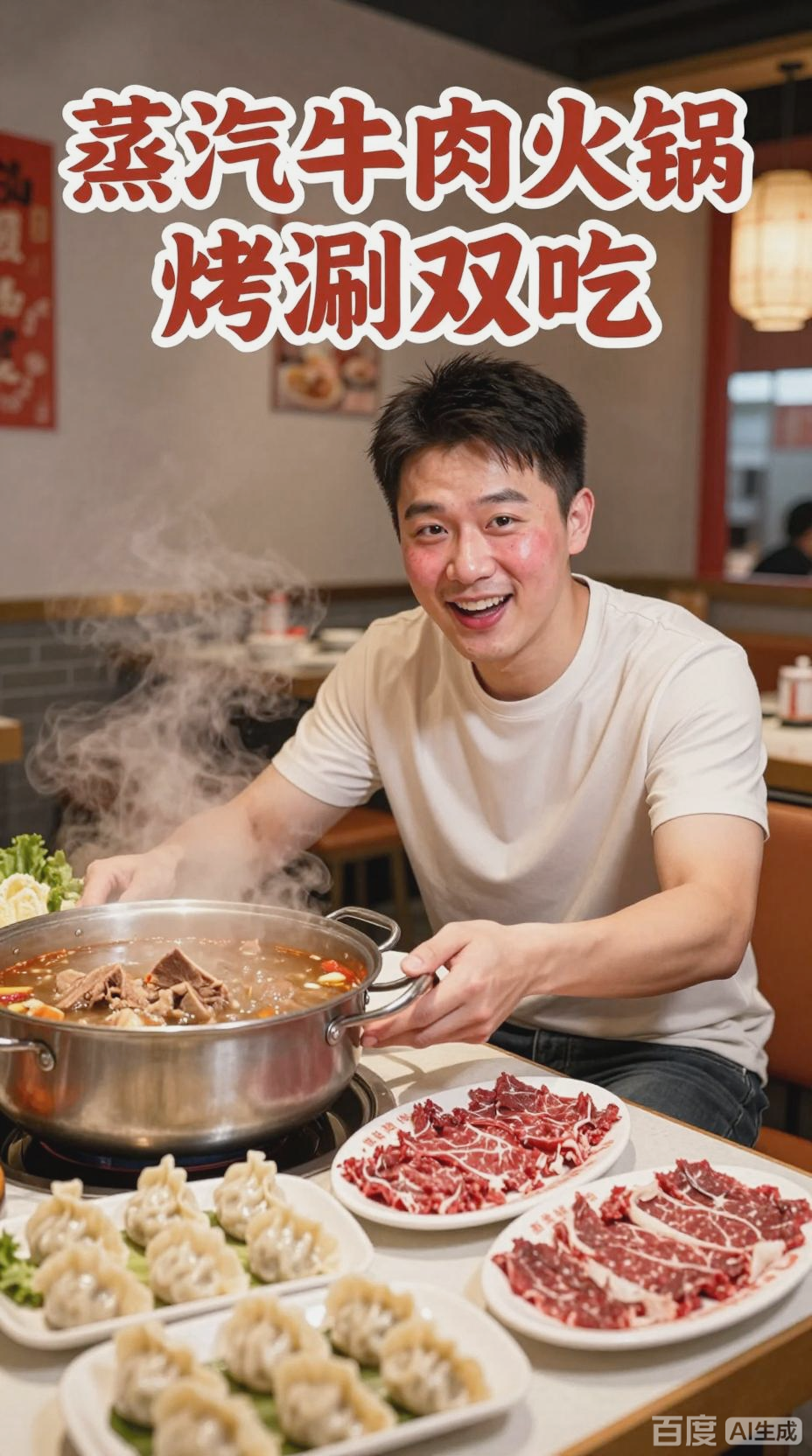 一口咬下蒸汽牛肉火锅，烤涮双吃竟让我停不下来！