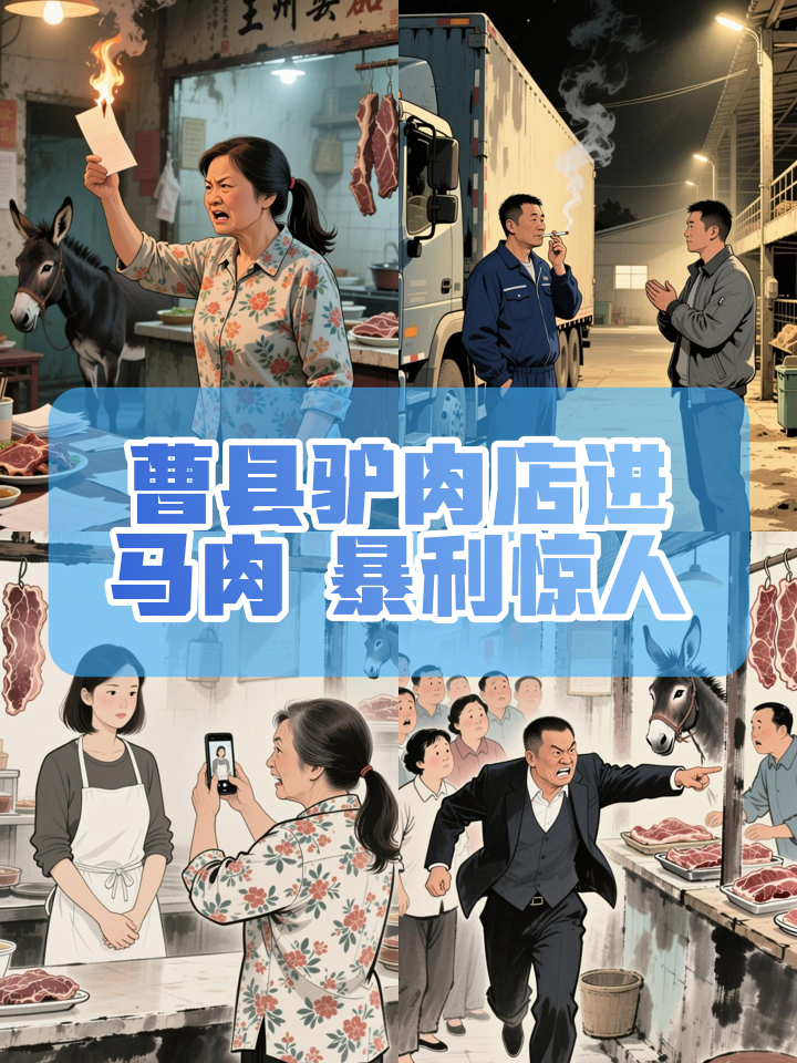 山东曹县一驴肉店竟然从河南进马肉!供货商:一星期能挣2~3万