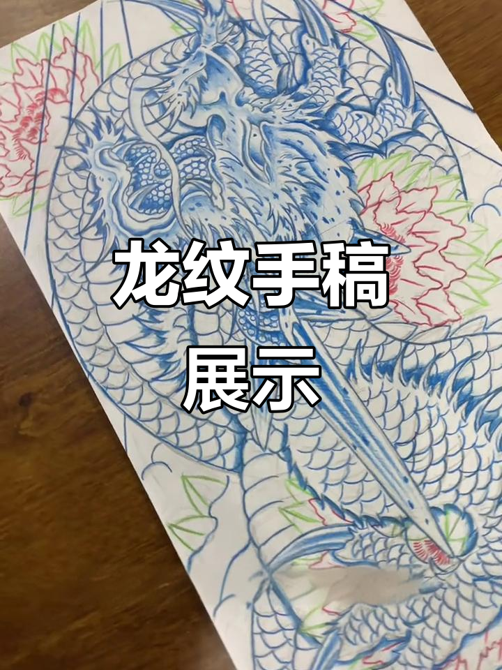 成都传统龙纹手稿,完美呈现背部与花腿设计