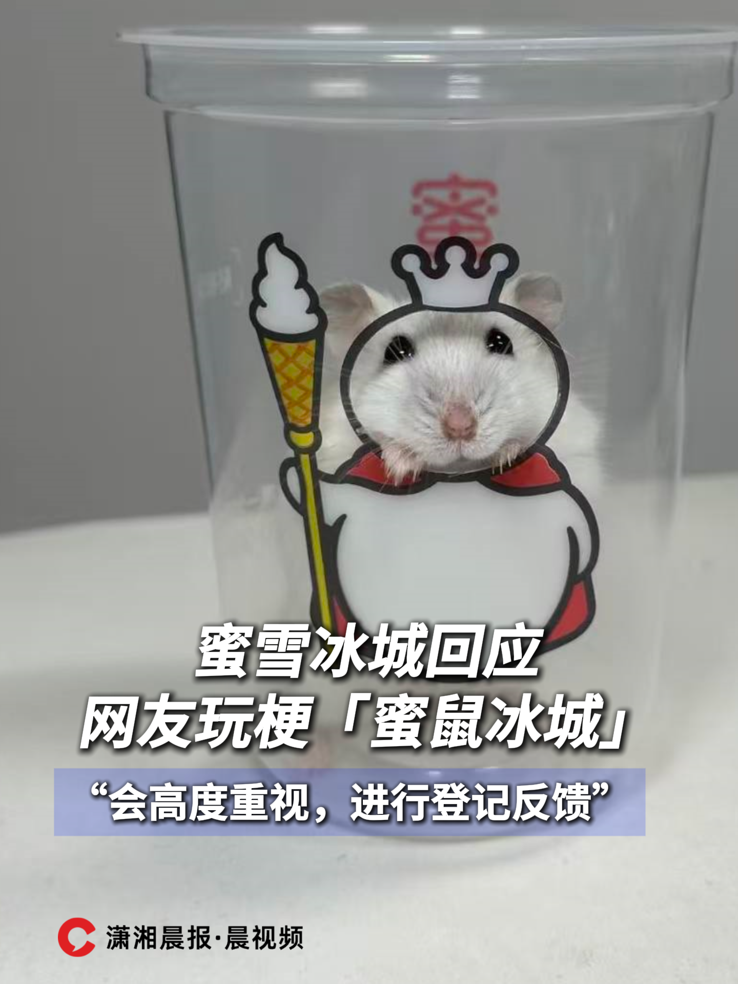 蜜雪冰城回应网友玩梗“蜜鼠冰城”：会高度重视，进行登记反馈