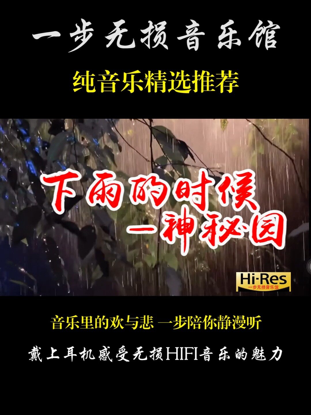 神秘园纯乐小提琴演奏曲《下雨的时候》