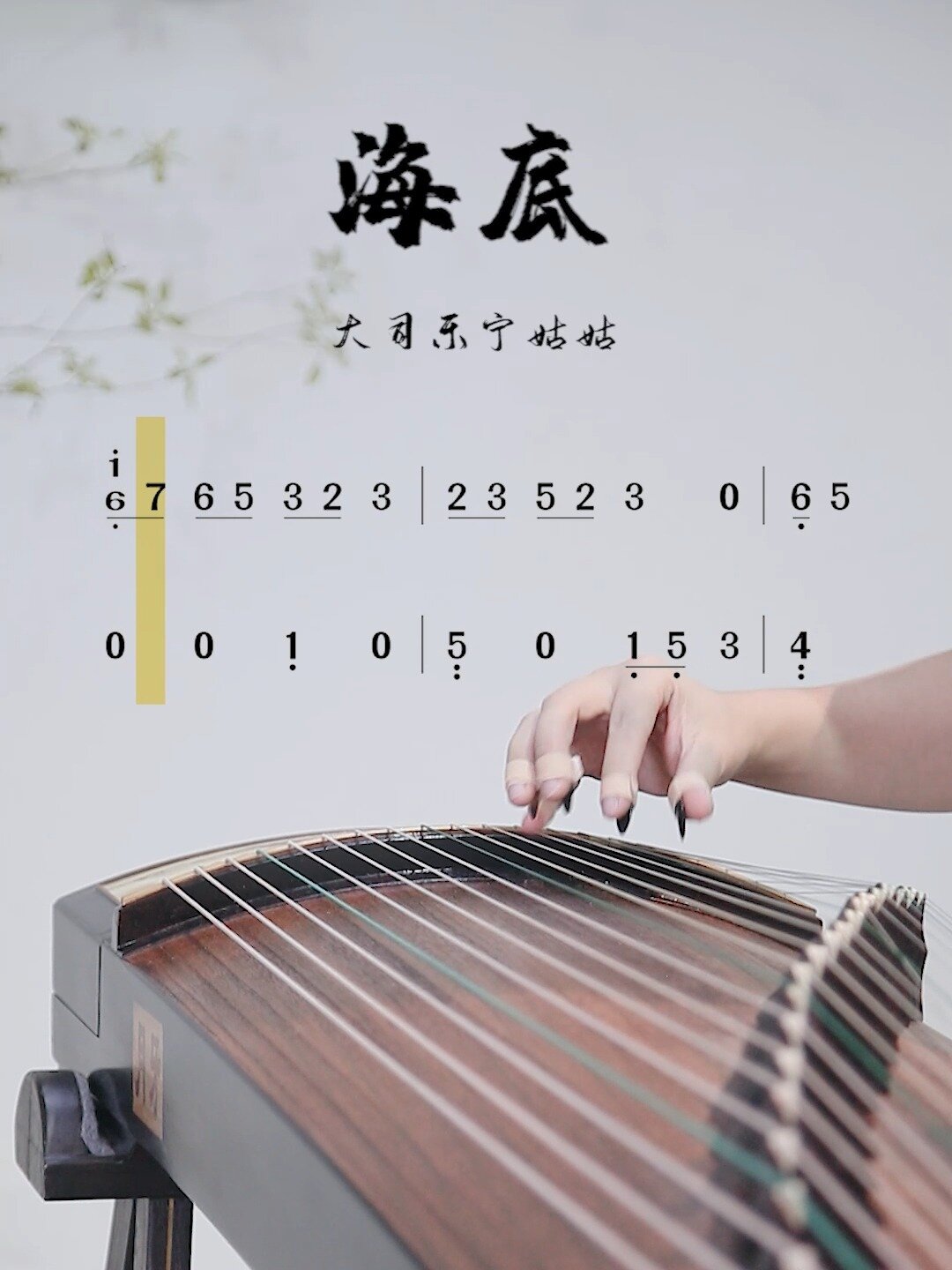 《海底》古筝动态曲谱带练