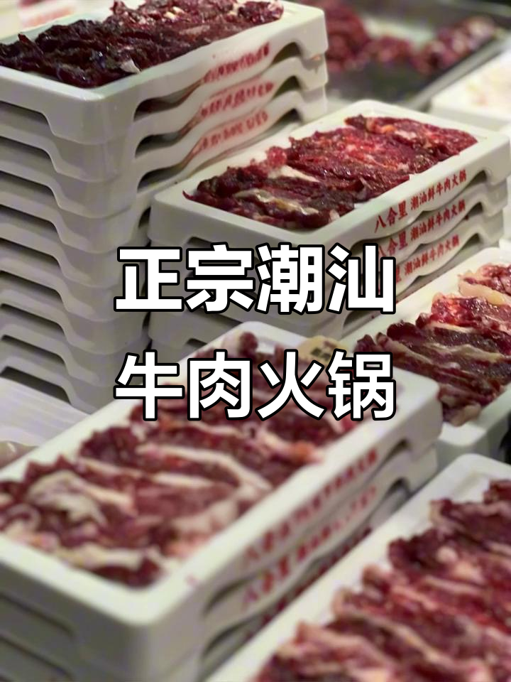 潮汕八合里牛肉火锅，刀功精准鲜切肉，雪花纹理超美
