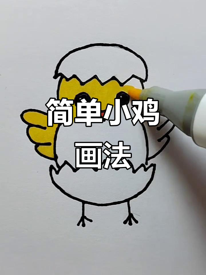 小鸡简笔画教程，轻松学会画萌小鸡