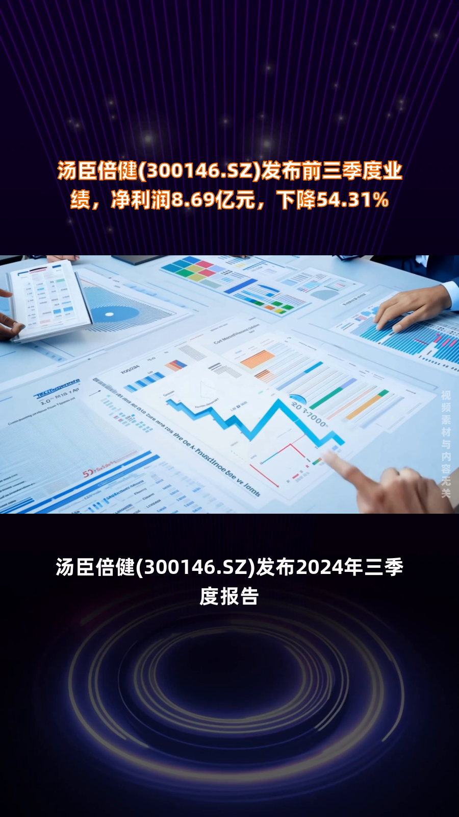 汤臣倍健(300146.SZ)发布前三季度业绩,净利润8.69亿元,下降54.31%|快报