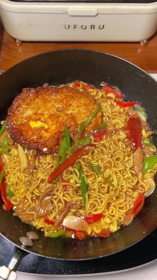 一口封神的青椒肉丝面|满口爆汁巨好吃