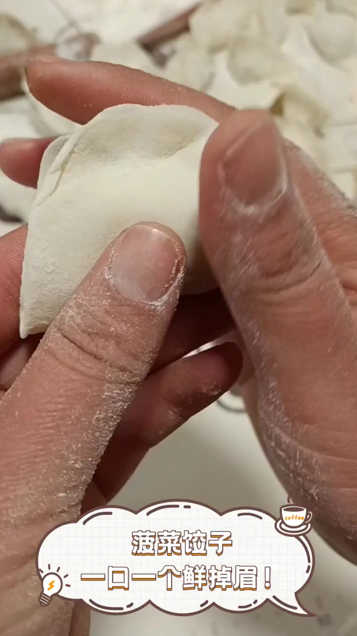 菠菜饺子,一口一个鲜掉眉!