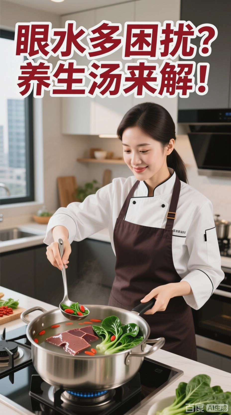 猪肝菠菜枸杞叶汤,缓解眼水多