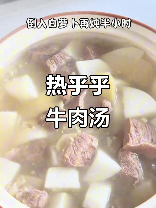 冬季暖心牛肉汤,萝卜生姜炖出美味减脂餐