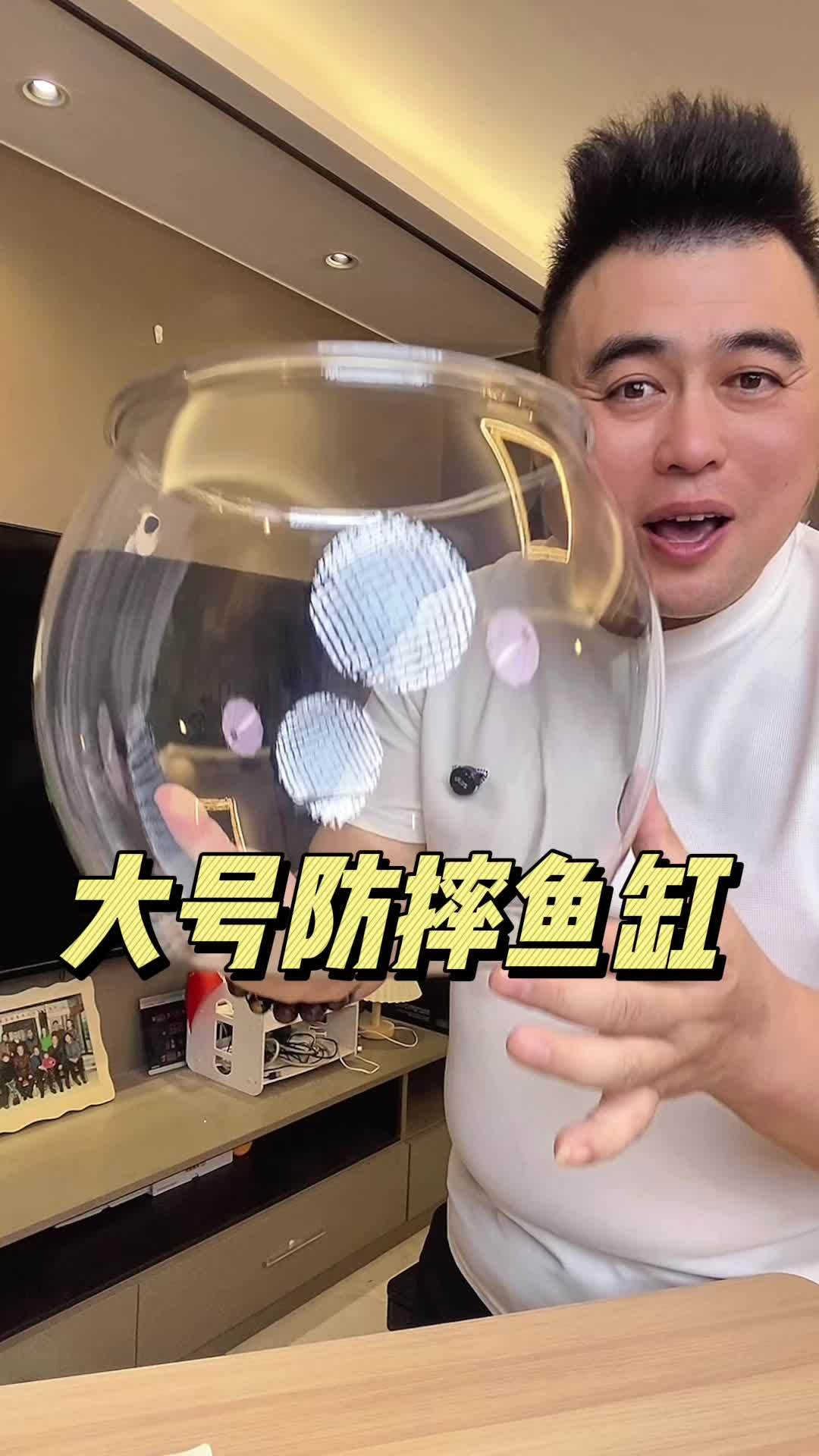 防摔鱼缸 家里赶紧拍一个 桌面鱼缸推荐 鱼缸 轻松养鱼 摔不烂 造景装饰品