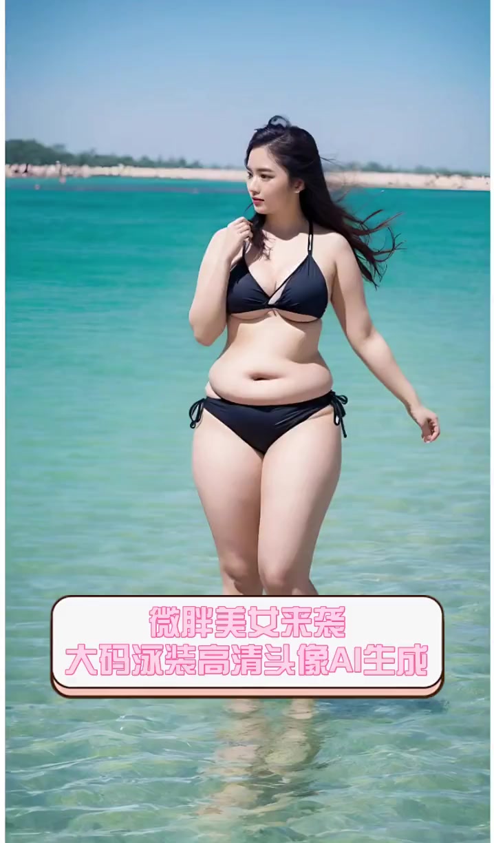 微胖美女来袭,大码泳装高清头像AI生成