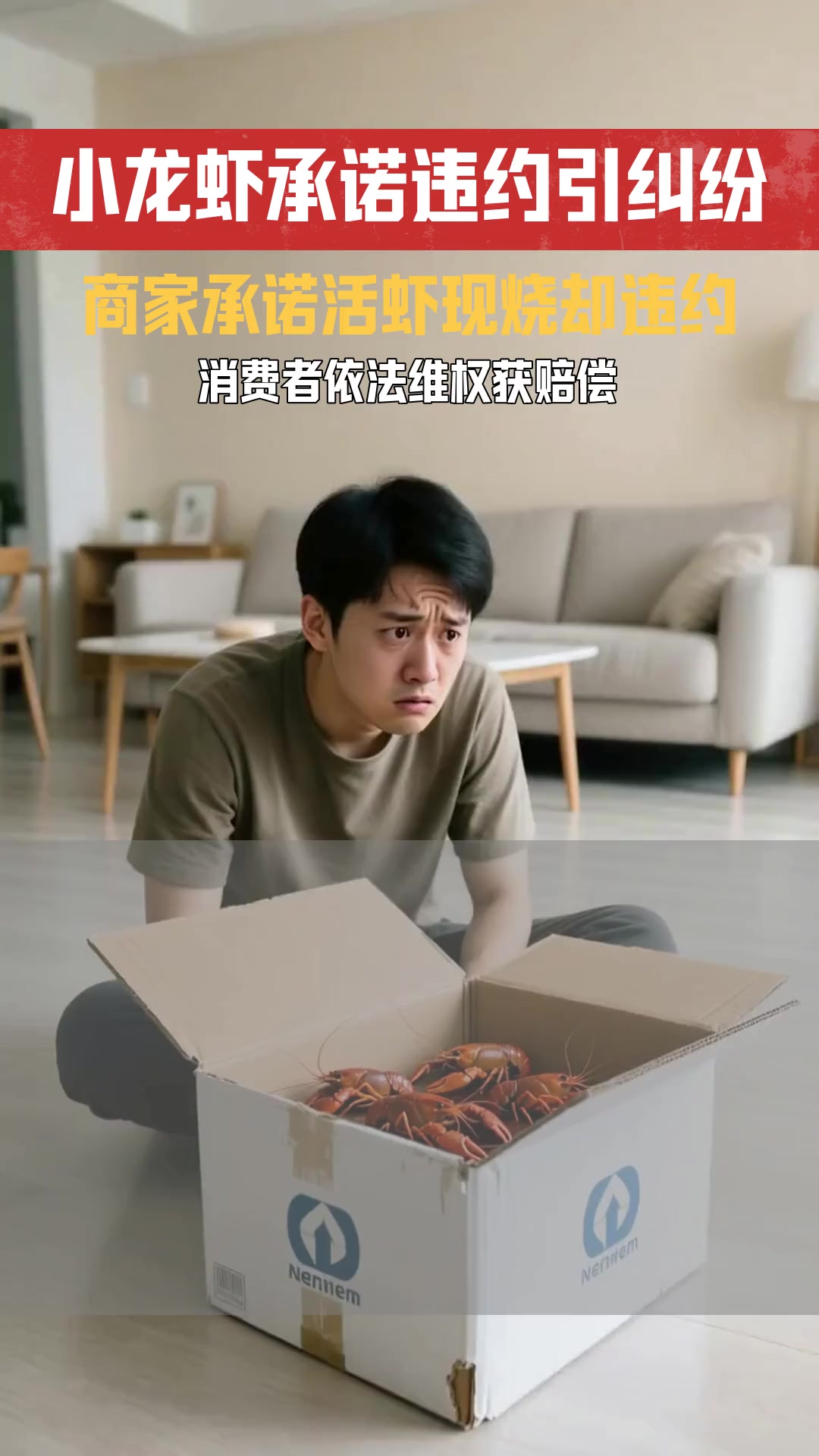99块钱6斤小龙虾 商家承诺活虾现烧若违约需承担什么责任