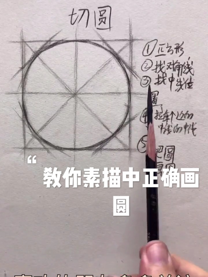 教你素描中正确画圆