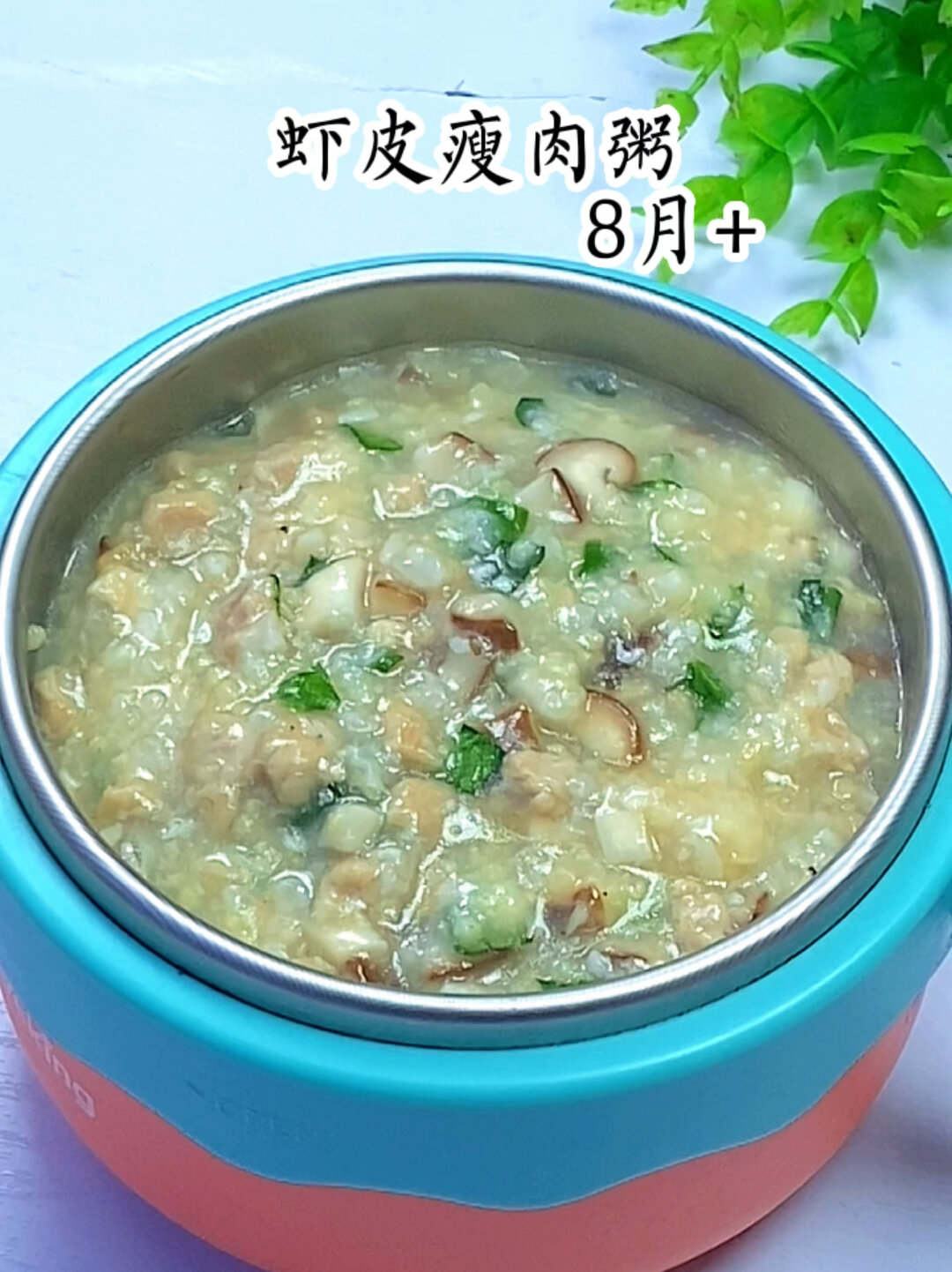8M+宝宝辅食|虾皮瘦肉粥|又鲜又香