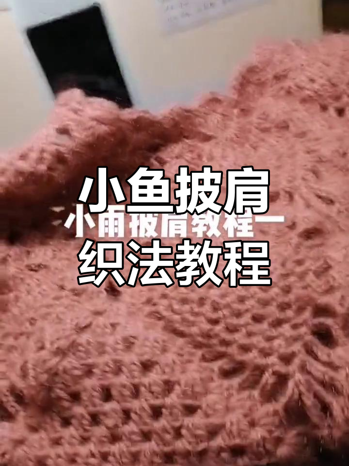 成人小鱼披肩编织教程,松鼠绒线打造完美领口与下摆