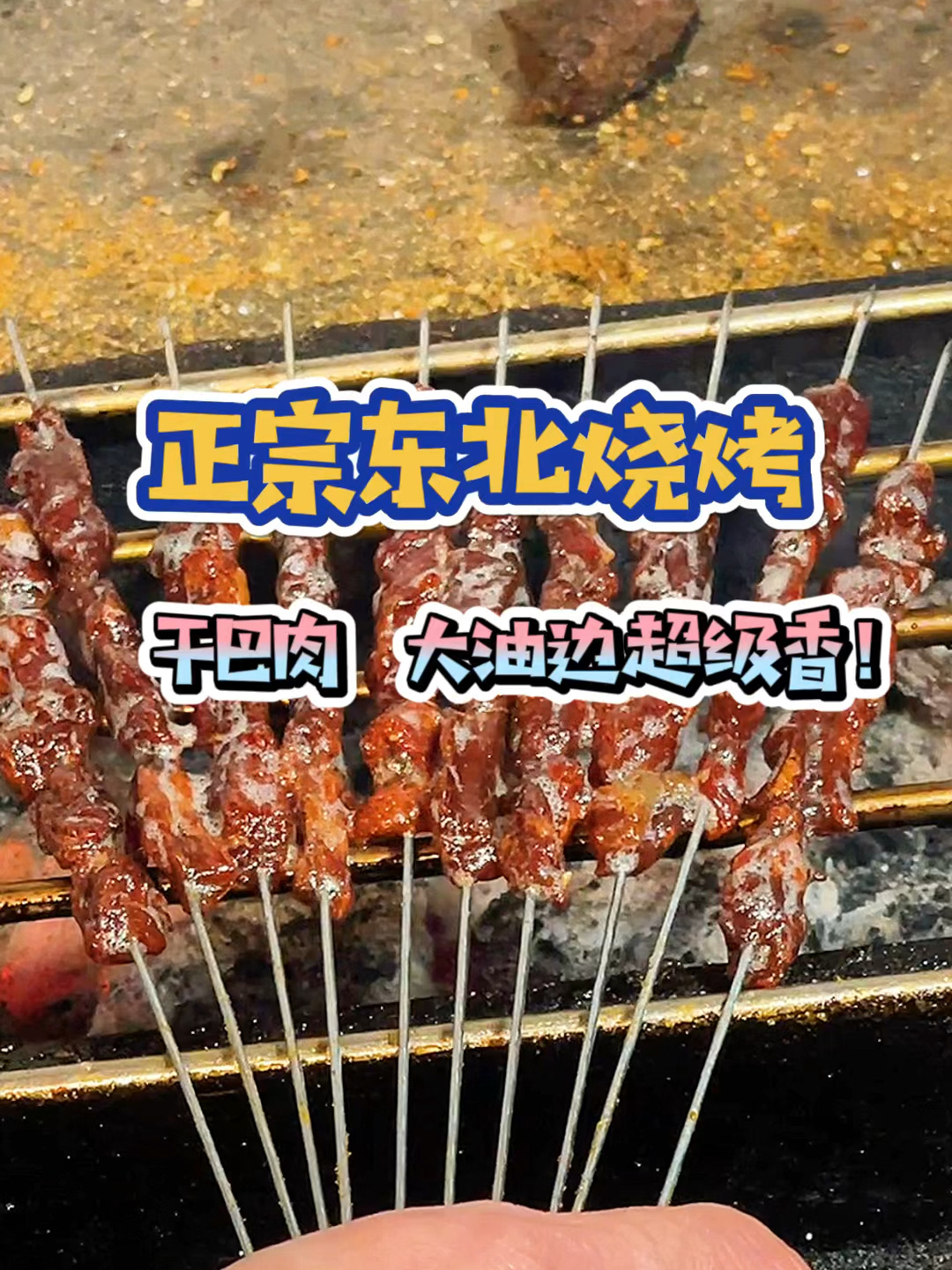 东北烧烤的大油边,干巴肉太香了!