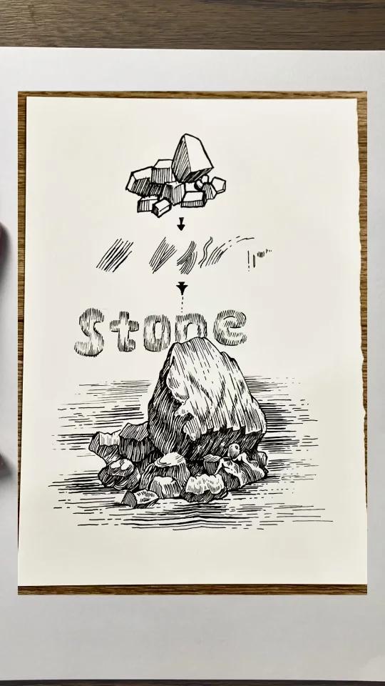 石头的细节表现!插画形式