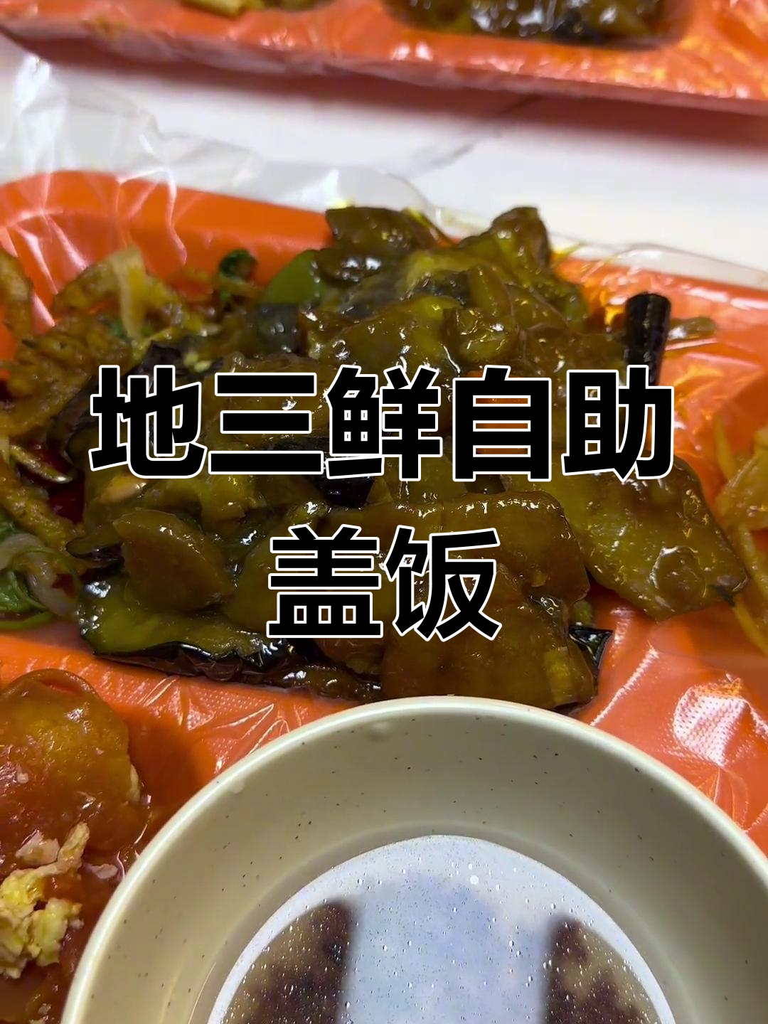 自助盒饭新发现,地三鲜盖饭太美味了!
