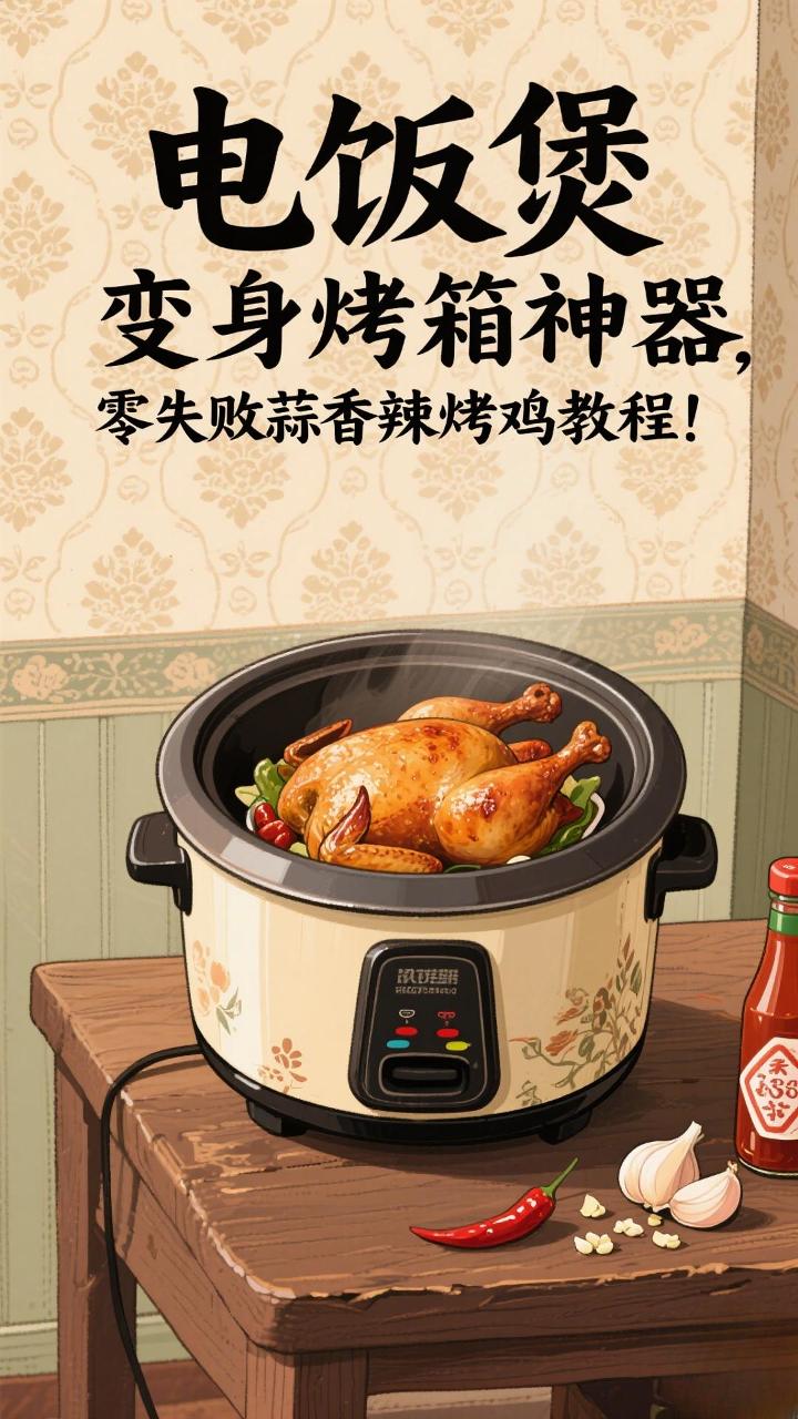 电饭煲变身烤箱神器,零失败蒜香辣烤鸡教程!