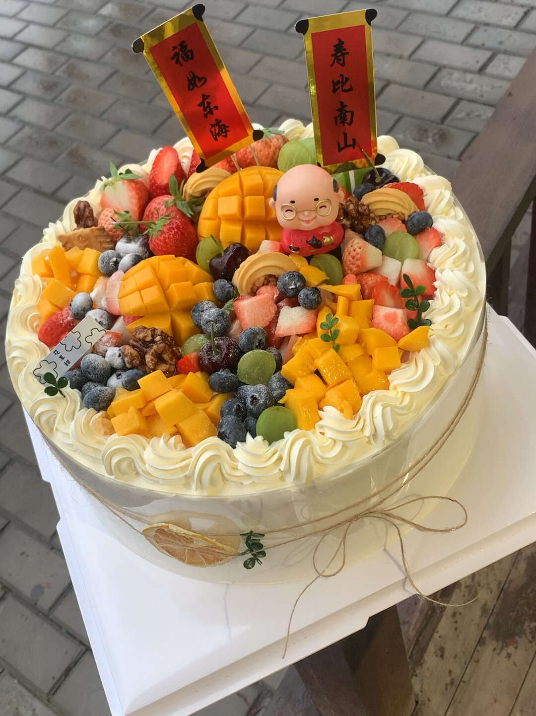 水果才是经典款#老人祝寿生日蛋糕