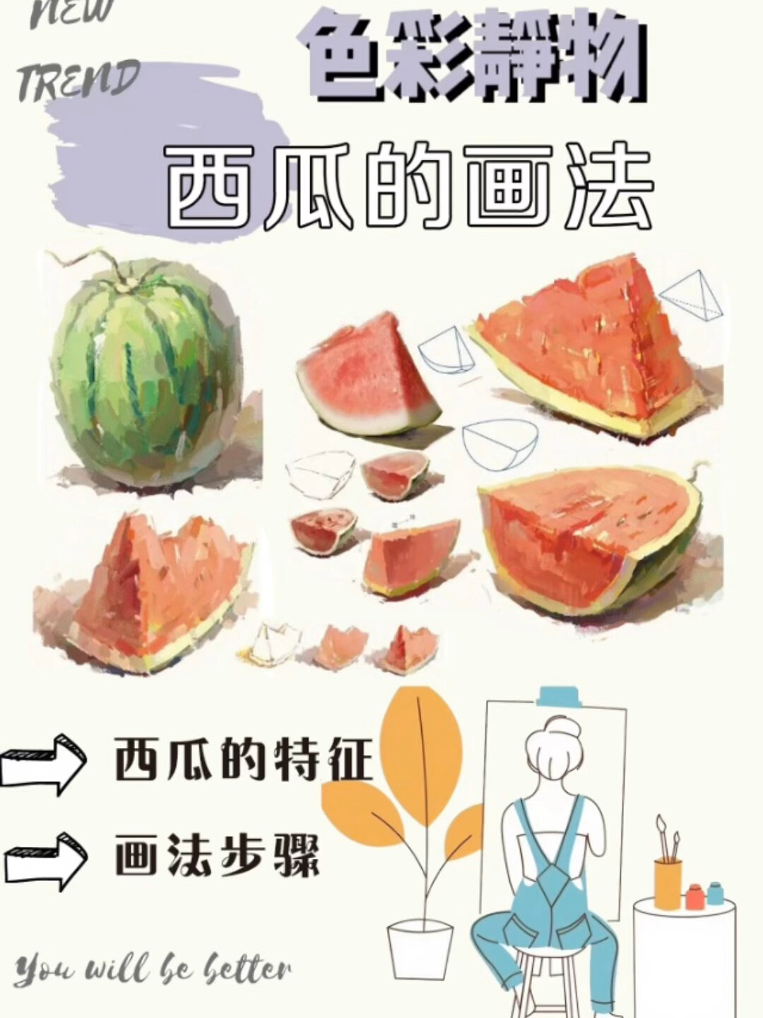 单个色彩静物-西瓜