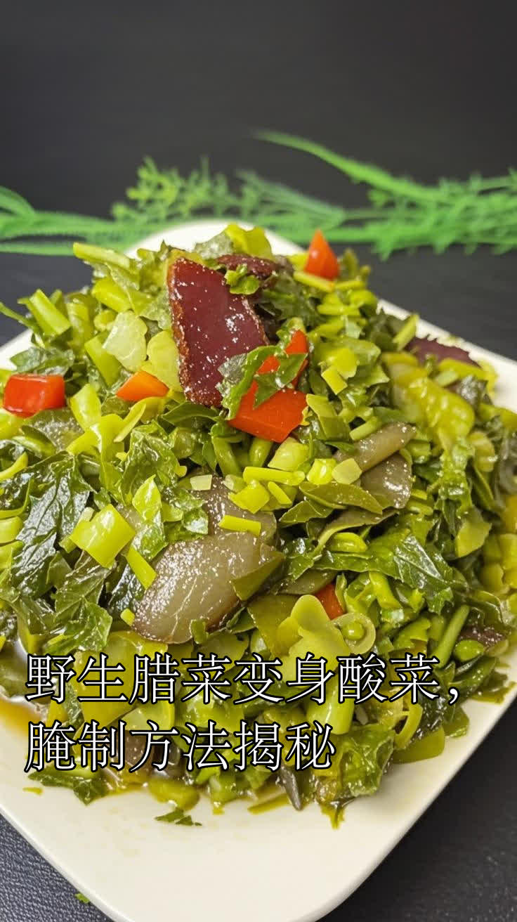 野生腊菜变身酸菜，腌制方法揭秘