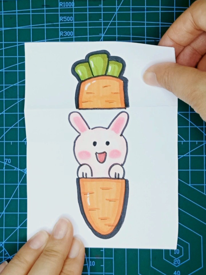 小兔子吃萝卜儿童简笔画少儿绘画美术