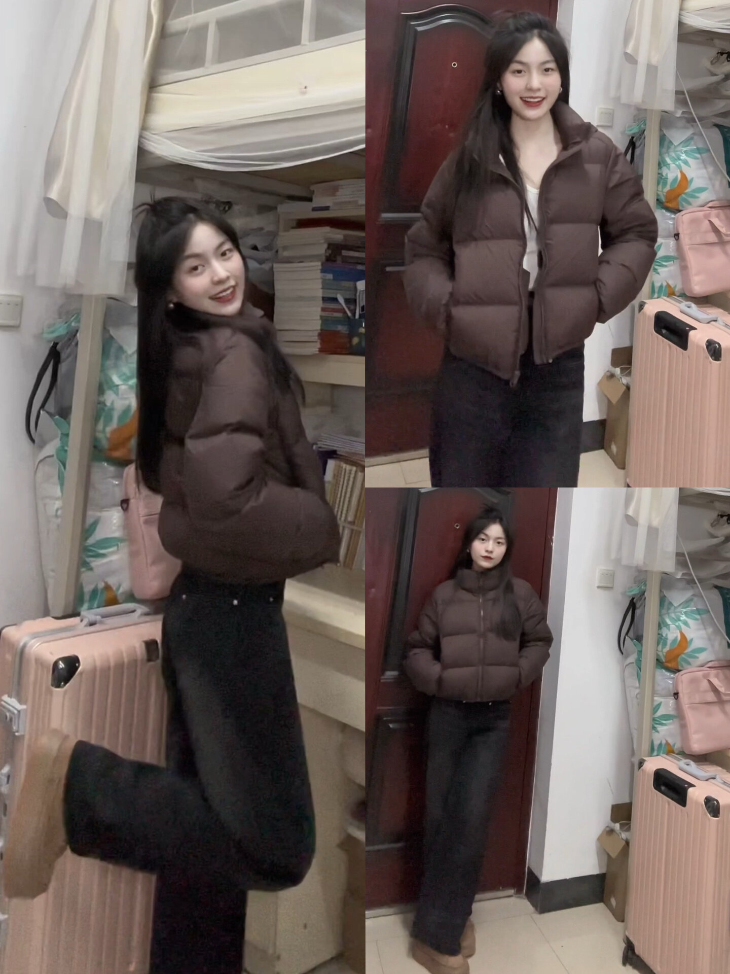 梨形上短下长|肯豆风羽绒服阔腿裤贼显高