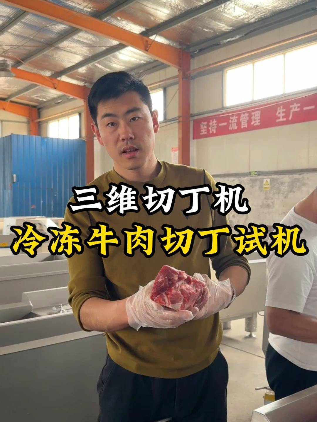 冷冻牛肉切丁试机效果