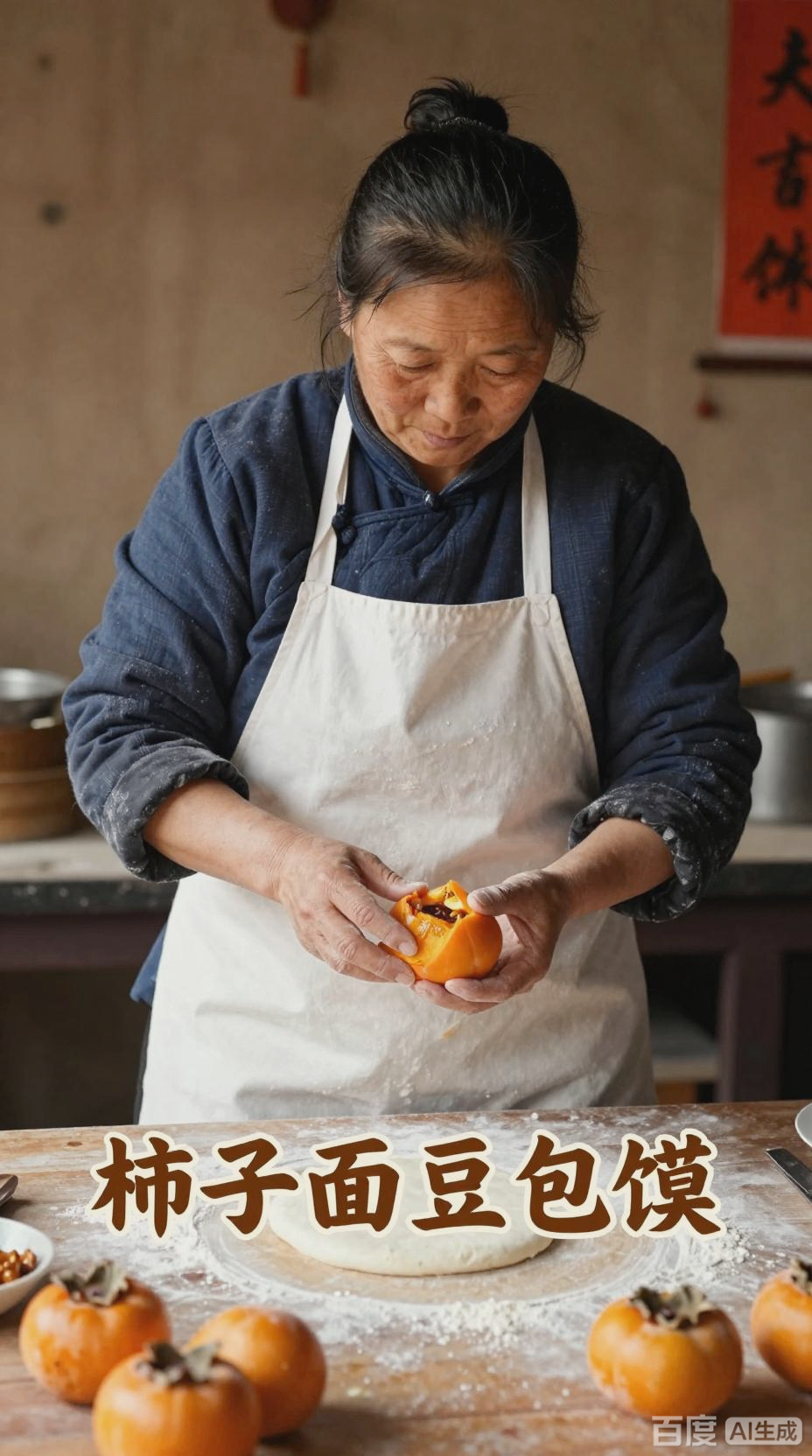 山西垣曲柿子面豆包馍，地方风味