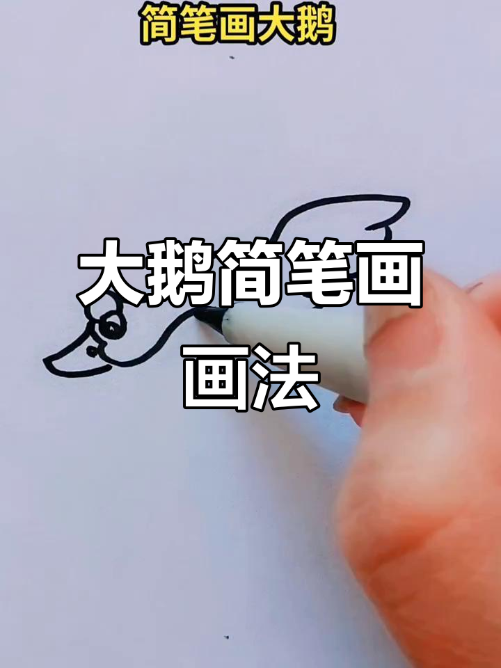 儿童简笔画:大鹅曲项向天歌,白毛浮绿水